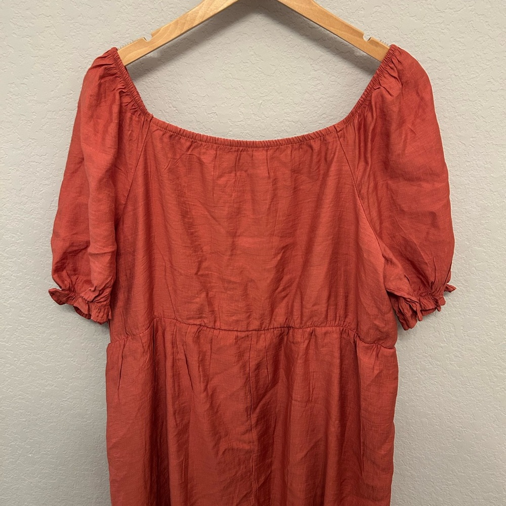 BloomChic Terracotta Puff Sleeve Dress - Picture 8 of 8